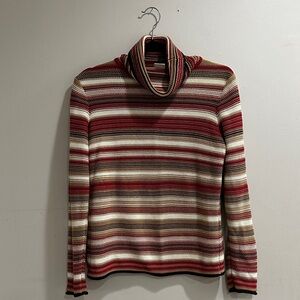 Talbots Women's Turtlenecks Sweater in Red, Brown, and Cream